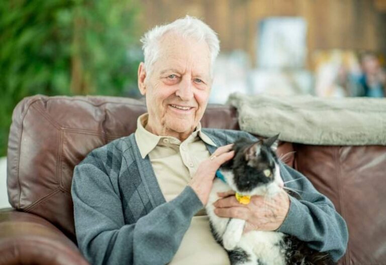 Older man with Pet