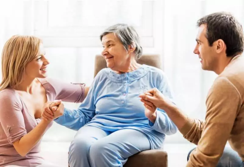 Adult children with Parent at Maple Knoll Village